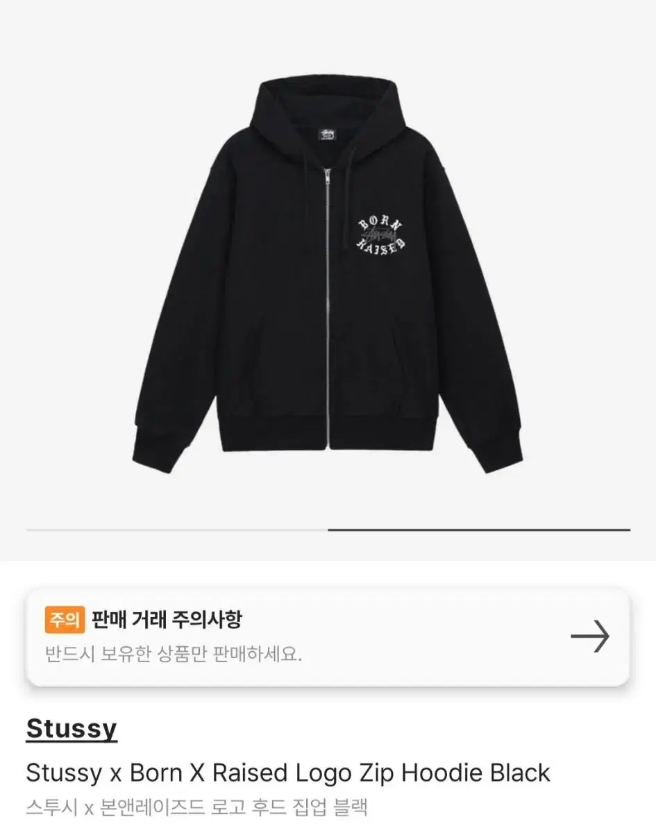 STÜSSY BORN X RAISED LOGO ZIP HOODIE - パーカー